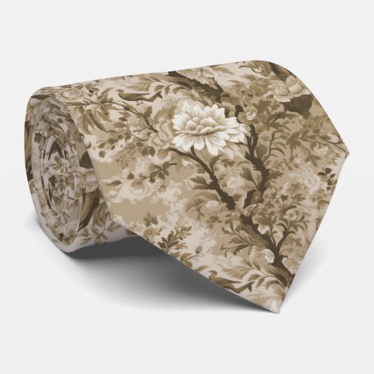 Gouden Toile de Fleur Stropdas (Opgerold)
