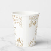 Gouden Toile De Jouy Bloemen Bruids Brunch Papieren Bekers (Rechts)