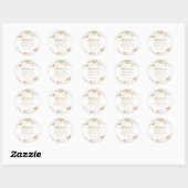 Gouden Toile De Jouy  Bloemen Bruids Brunch Ronde Sticker (Vel)