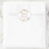 Gouden Toile De Jouy  Bloemen Bruids Brunch Ronde Sticker (Tas)