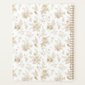 Gouden Toile De Jouy  Bloemen Huwelijk Planner (Achterkant)