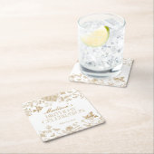 Gouden Toile De Jouy  Bloemen Verjaardag Kartonnen Onderzetters (Insitu)