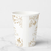Gouden Toile De Jouy Bloemen Verjaardagsfeest Papieren Bekers (Rechts)