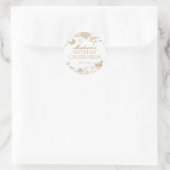 Gouden Toile De Jouy  Bloemen Verjaardagsfeest Ronde Sticker (Tas)