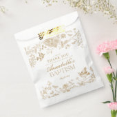 Gouden Toile De Jouy Bloemendoop Dessert Bedankzakje (Gezegeld)