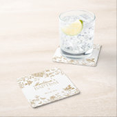 Gouden Toile De Jouy  Bloemendoop Kartonnen Onderzetters (Insitu)