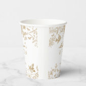 Gouden Toile De Jouy Bloemendoop Papieren Bekers (Rechts)