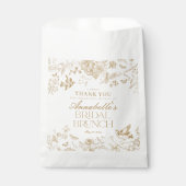 Gouden Toile De Jouy Bloemige Bruids Brunch Desser Bedankzakje (Voorkant)