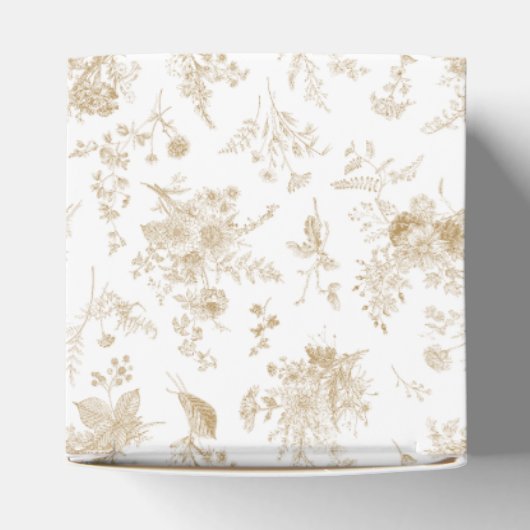 Gouden Toile De Jouy Bloemrijke Huwelijksfeest Fav Bedankdoosjes (Bovenkant)