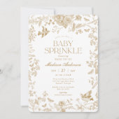 Gouden Toile De Jouy Frans Bloemendessertje voor B Kaart (Voorkant)