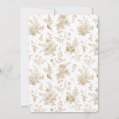 Gouden Toile de Jouy Franse Bloemen Verjaardagsfee Kaart (Achterkant)