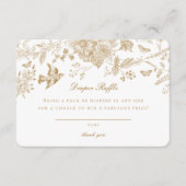 Gouden Toile De Jouy Luier Raffle Uitnodiging Inse Informatiekaartje (Voorkant)