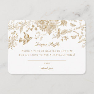 Gouden Toile De Jouy Luier Raffle Uitnodiging Inse Informatiekaartje