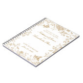 Gouden Toile De Jouy Trouwbrieven Bruid en Bruideg Notitieboek (Linkerzijde)