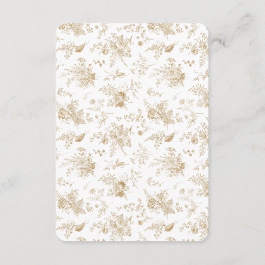 Gouden Toile U deelt een uitnodiging voor een rece Informatiekaartje (Achterkant)