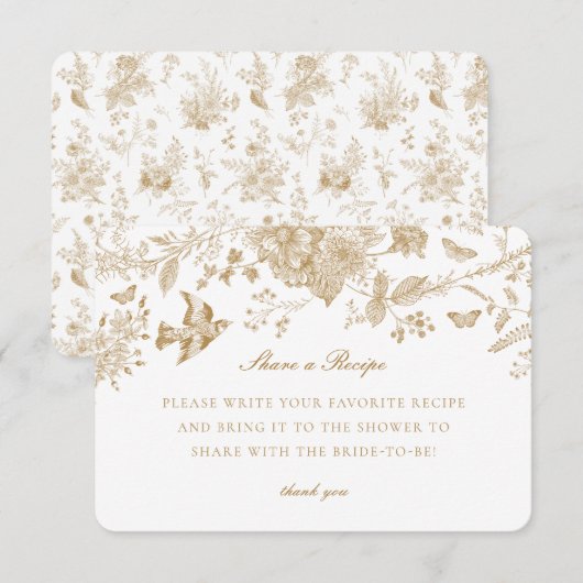 Gouden Toile U deelt een uitnodiging voor een rece Informatiekaartje (Voorkant / Achterkant)