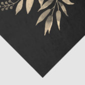 Gouden Tone Bloemen op zwart Decoupage Tissue Pape Tissuepapier (Detail)