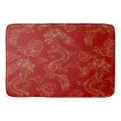 Gouden Tone Chinese Draak en Rood Badmat (Voorkant)