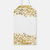 Gouden Toon Baby's adem Wit Elegant Bloemen Cadeaulabel (Achterkant)