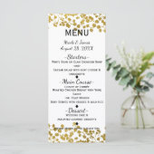 Gouden Toon Baby's Breath White Elegant Menu Kaart (Staand voorkant)