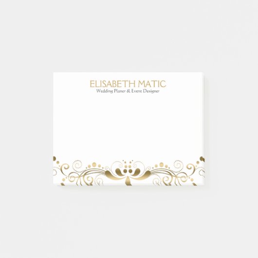 Gouden Toon bloemenkant Post-it® Notes (Voorkant)