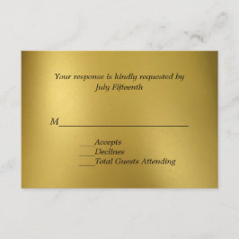 Gouden Toon bruiloft RSVP Kaart