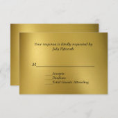 Gouden Toon bruiloft RSVP Kaart (Voorkant / Achterkant)
