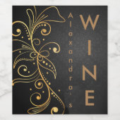 Gouden Toon filigraan wijn label Wijn Etiket (Enkel label)