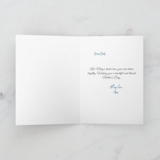 Gouden Toon Maagd Maria met Kind Moederdag Kaart (Binnen)