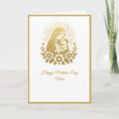 Gouden Toon Maagd Maria Moederdag Kaart (Voorkant)