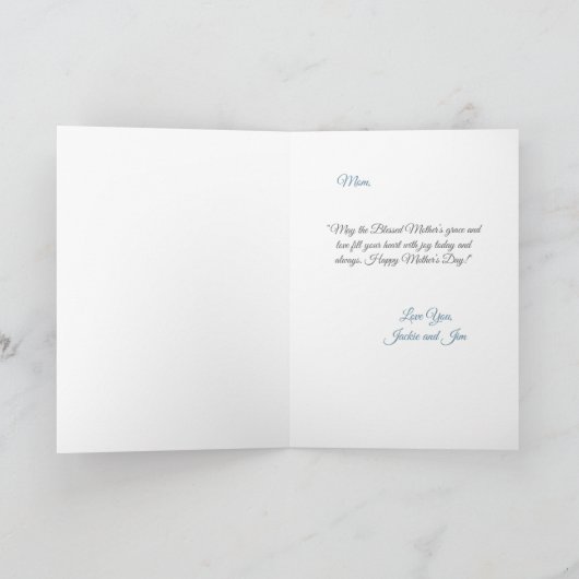 Gouden Toon Maagd Maria Moederdag Kaart (Binnen)