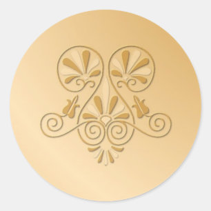 Gouden Toon reliëf Trouwstickers Ronde Sticker