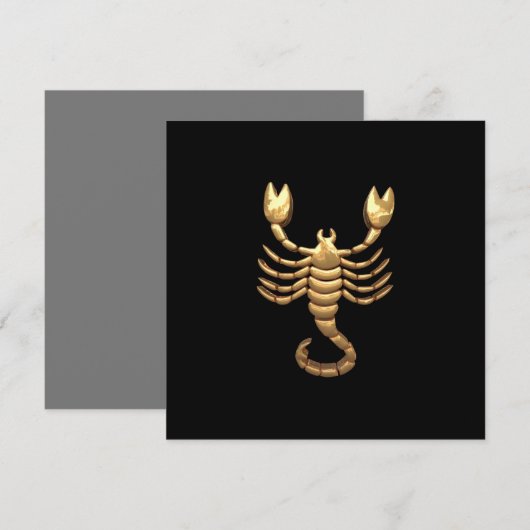Gouden Toon Schorpioen Schorpioen Symbool Sterrenb Kaart (Voorkant / Achterkant)