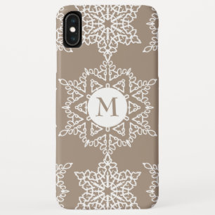 Gouden Toon Sneeuwvlokken Kerstmis Monogram Case-Mate iPhone Case