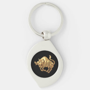 Gouden Toon Taurus Zodiac teken Bull symbool Sleutelhanger