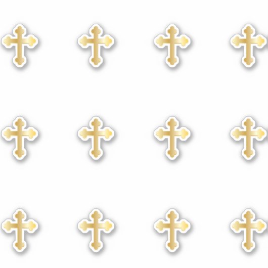 Gouden Toon Trinity Cross Sticker (Voorkant)