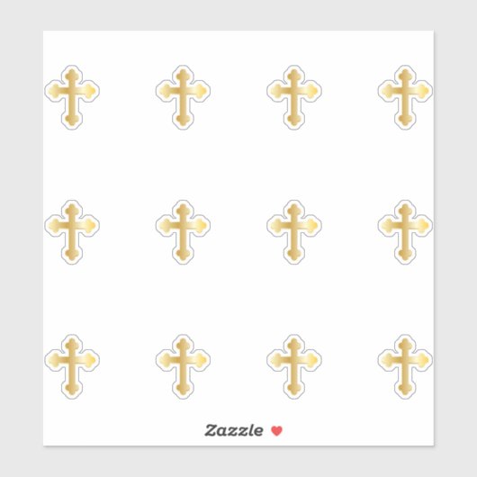 Gouden Toon Trinity Cross Sticker (Vel)
