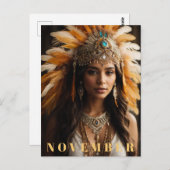 *~* Gouden Topaas AP53 NOVEMBER Geboortesteen Citr Briefkaart (Voorkant / Achterkant)