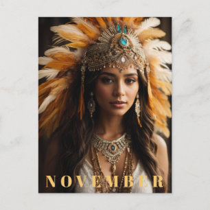 *~* Gouden Topaz AP53 NOVEMBER Geboortesteen Citri Briefkaart