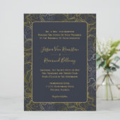 Gouden Topografie Bruiloft Kaart (Staand voorkant)