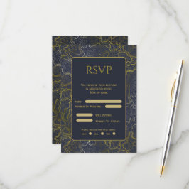 Gouden Topografie Bruiloft RSVP Kaartje
