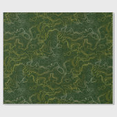 Gouden Topografie Inpakpapier (Vlak)