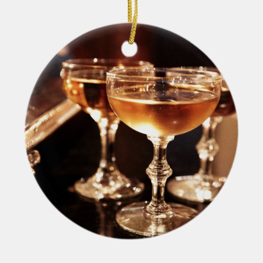 gouden topton voor champagne keramisch ornament (Voorkant)