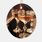 gouden topton voor champagne keramisch ornament (Links)