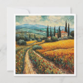 Gouden Toscaanse wilde bloem platteland landschap (Voorkant)