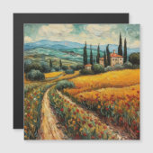 Gouden Toscaanse wilde bloemen platteland landscha (Voorkant / Achterkant)