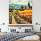 Gouden Toscane Dromen Canvas Afdruk (Insitu (Slaapkamer))