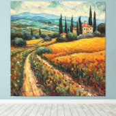 Gouden Toscane Dromen Canvas Afdruk (Insitu (Houten vloer))