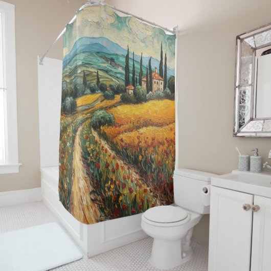 Gouden Toscane Dromen Douchegordijn (In situ)