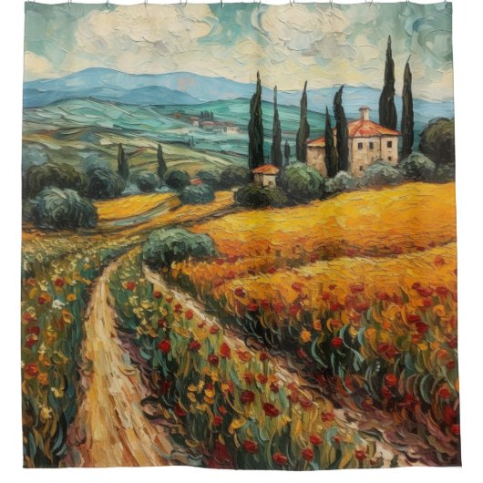 Gouden Toscane Dromen Douchegordijn (Voorkant)